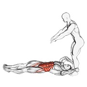 Demostración: Elevación de piernas con lateral throw hacia abajo acostado asistido