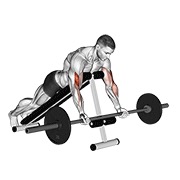 Demostración: Curl inclinado boca abajo con barra