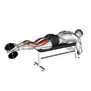 Demostración: Femoral acostado con mancuernas