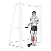 Demostración: Elevación de talones a una pierna (on a dumbbell)