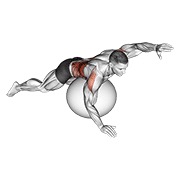 Demostración: Alternado de brazo ups con pelota de estabilidad