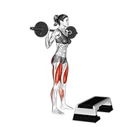 Demostración: Desplante squat jump step posterior con barra